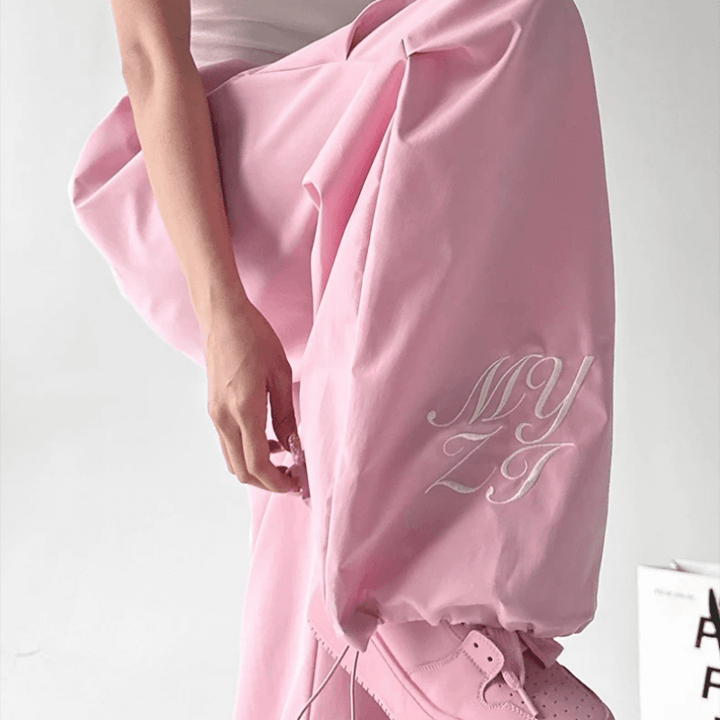 아메리칸 jazz 재즈 속도 건조한 넓은 다리 루즈핏 게으른 춤 자수 낙하산 병 운동 바지 얇은 스타일 스트리트 댄스 웃음 하 긴 바지 상세 이미지 8