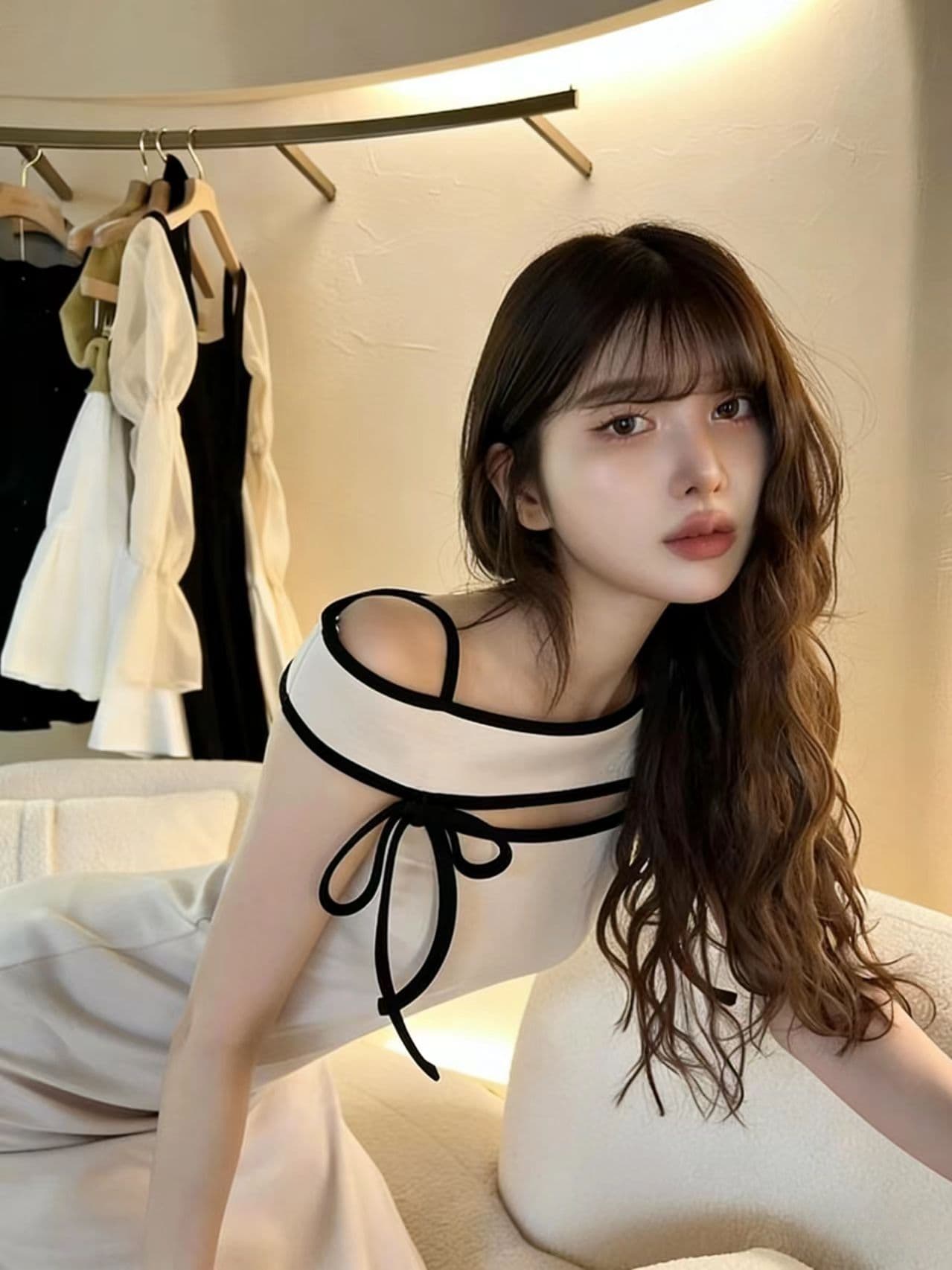 새로운 2026 여름 몸매 가꾸기 품격 명문 여성 우아함 트임 드레스 이미지 4