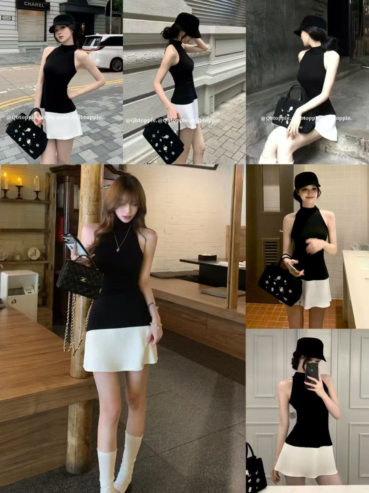 프랑스식 검정색 작은 샤넬 스타일 민소매 여성 드레스 여름 작은 키 고급 센스 명문 여성 품격 허리 수축 한 마디 미니 스커트 상세 이미지 1
