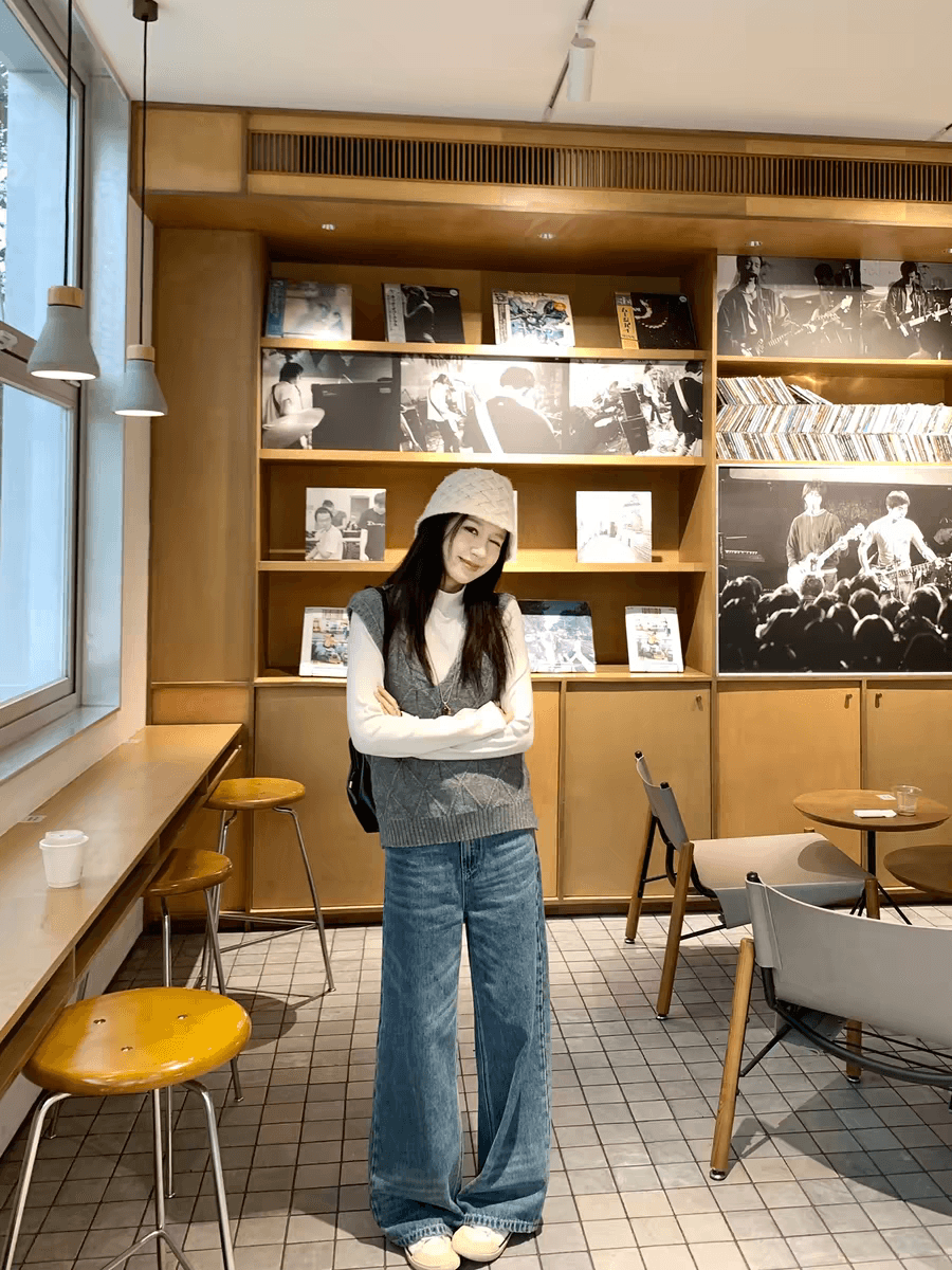 양 양 yangruoyu 회색 기본 톤 모직물 조끼 여성 레트로 V넥 외출용 스택 가져 가라. 스웨터 조끼 여자 이미지 3