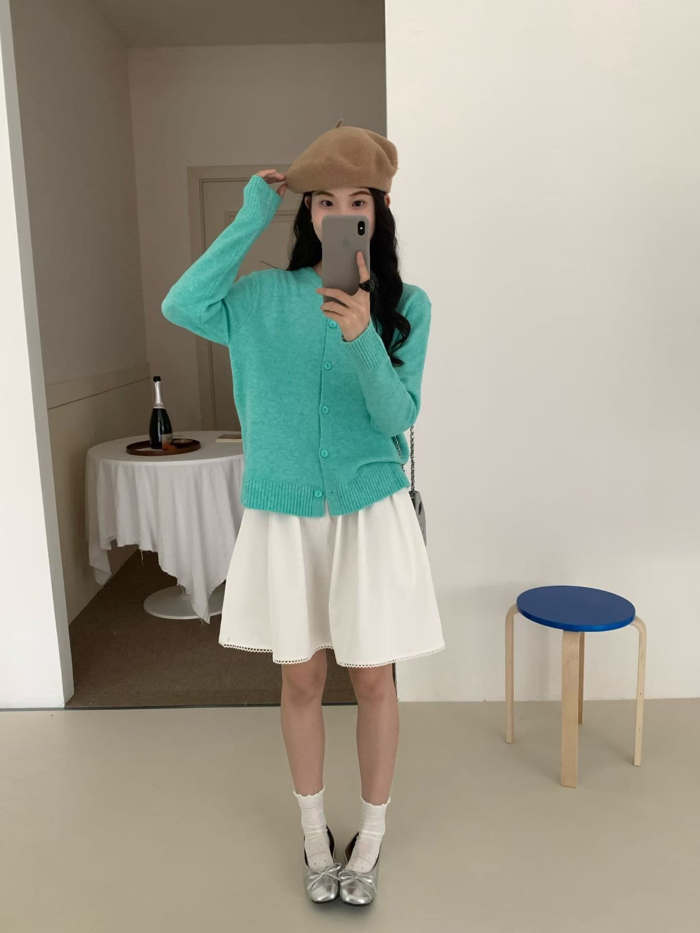 한 부서 우유 fufu 회색 너구리 플러시 니트 오픈 가디건 여성 봄 가을 부드러운 찹쌀 느긋한 스웨터 코트 고급 센스 맨위 상세 이미지 4