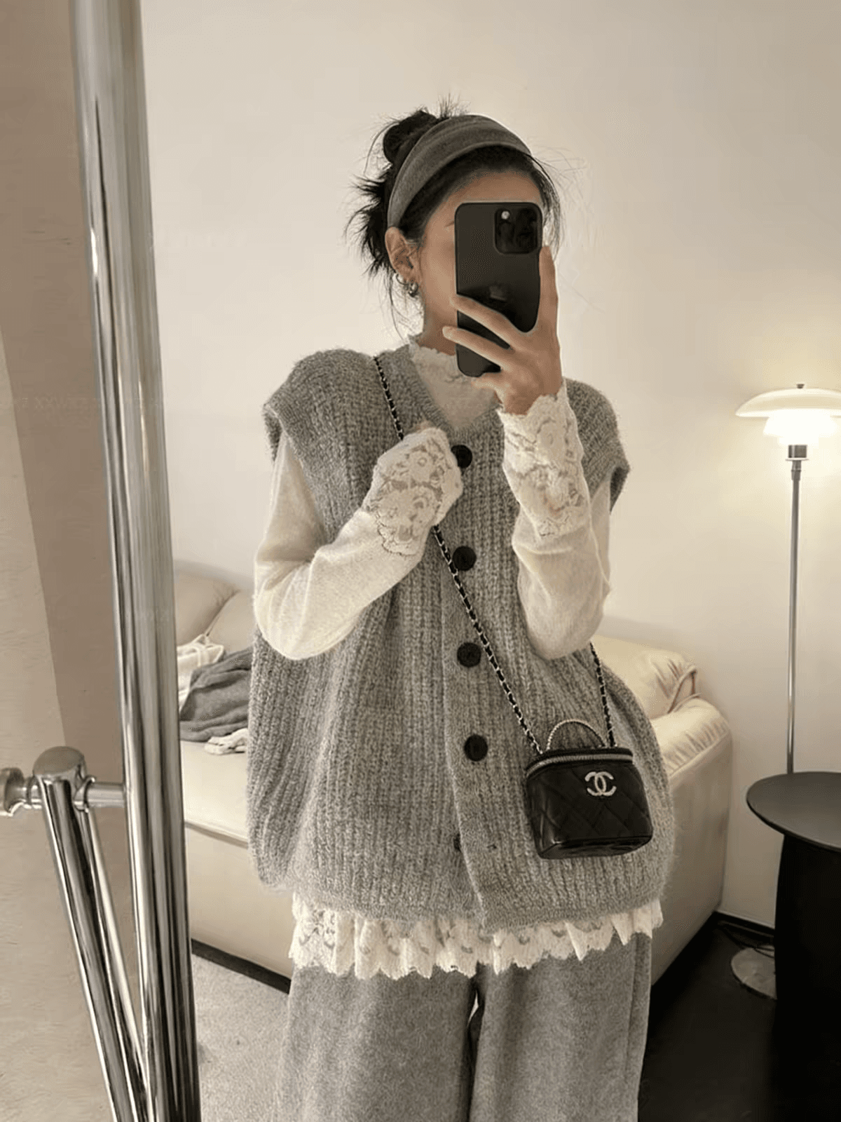한국 동대문 가을 새로운 느긋한 바람 패션 트렌드 다용도 작은 대중 스택 착용 라운드 넥 민소매 베스트 맨위 상세 이미지 1