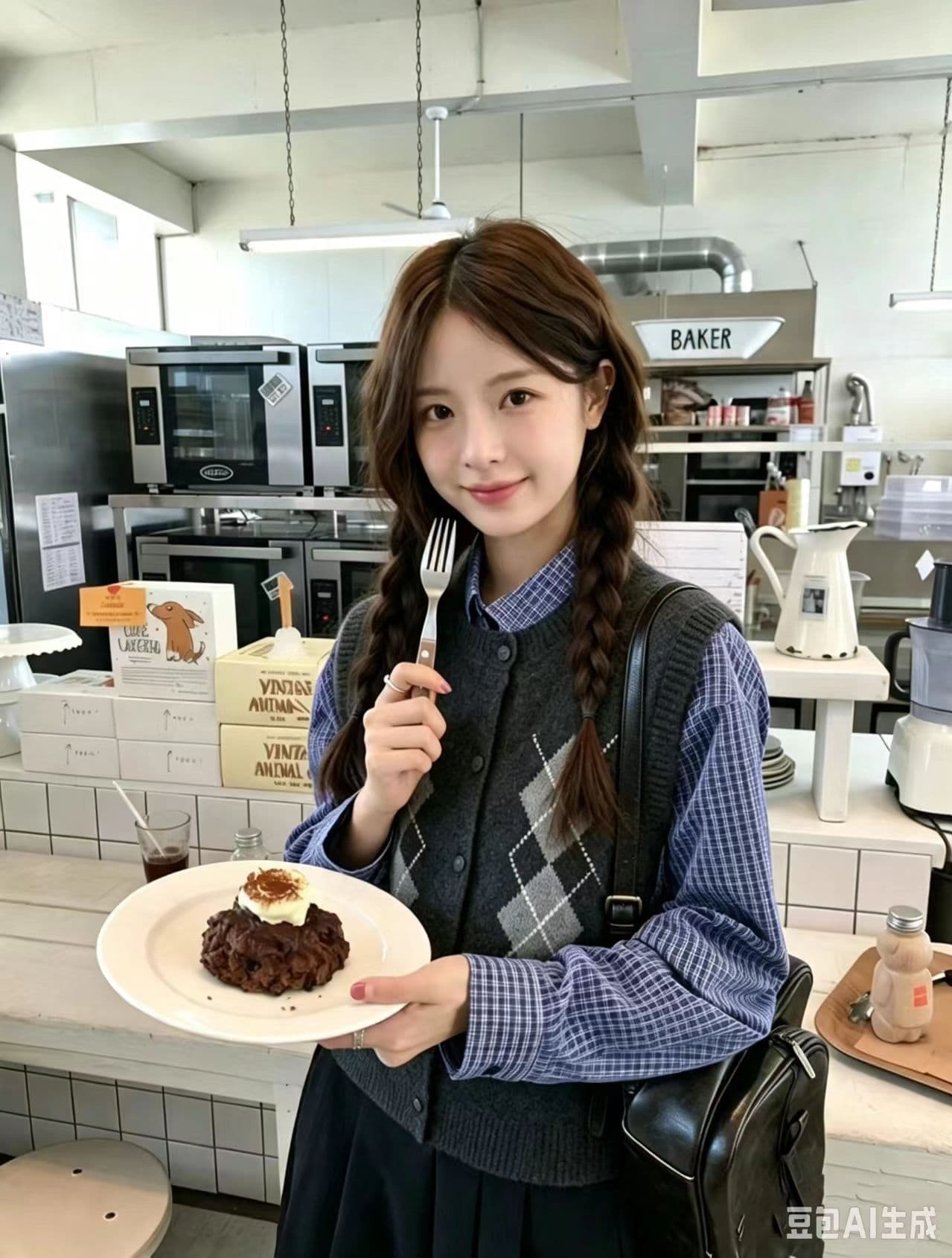 학원 스타일 배색 다이아몬드 모양 니트 베스트 2026 년 가을 아름다운 부드럽다 어깨 조끼 고유 한 다용도 맨위 상세 이미지 10