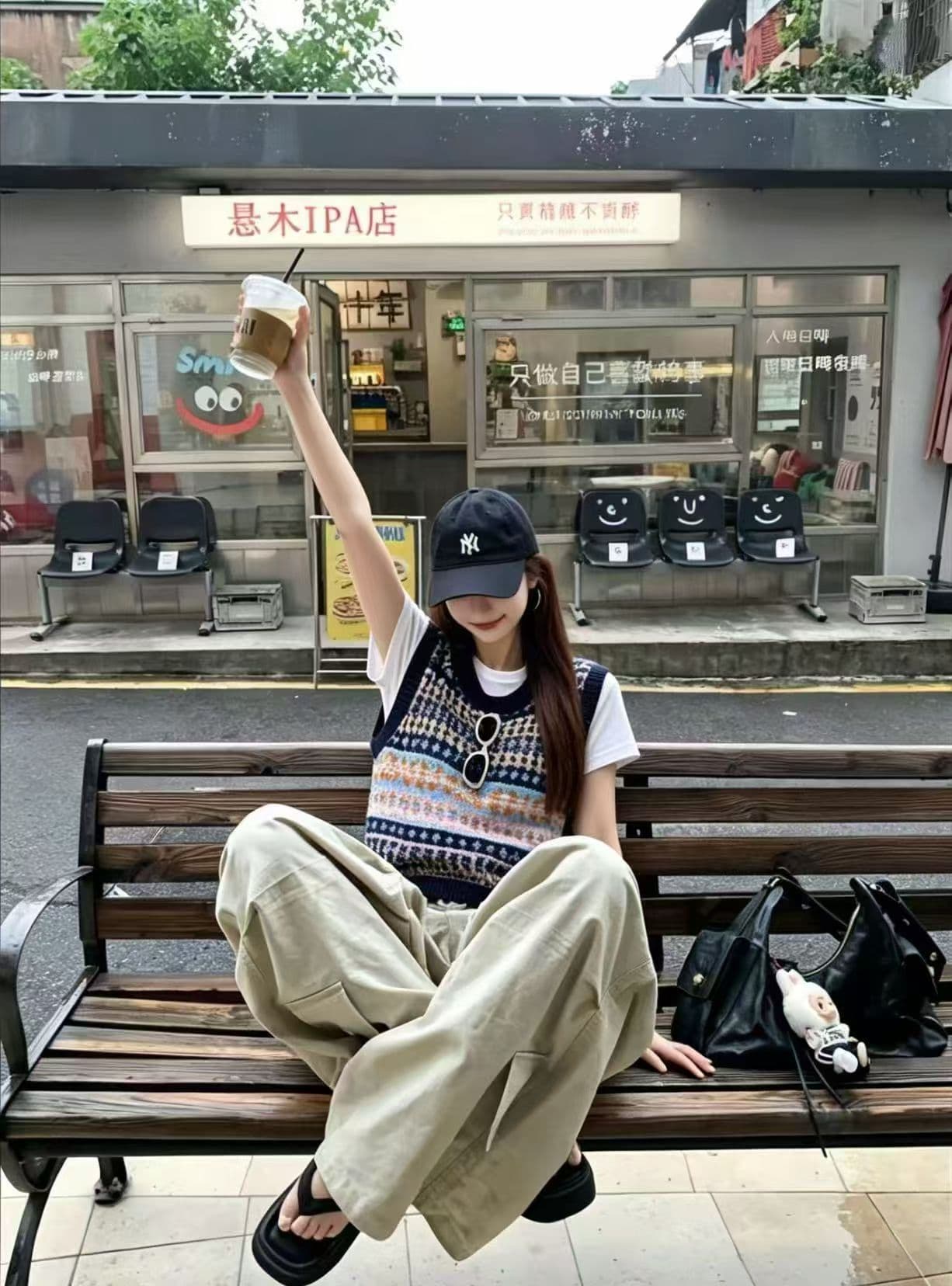 프랑스식 레트로 배색 자카드 라운드 넥 니트 스웨터 조끼 여성 2026 봄 디자인 센스 스택 착용 다용도 베스트 상세 이미지 4