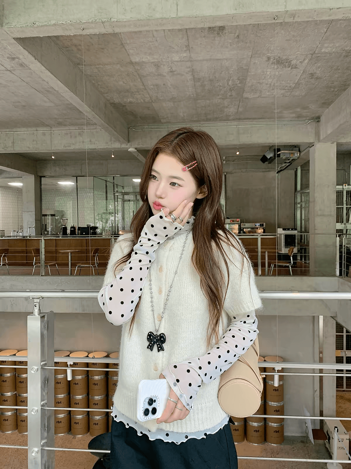 작은 요정 니켈 어린이 화이트 부드러운 니트 스웨터 여성 가을 자이언트 잘 생긴 스택 착용 재킷 모직물 베스트 아름다운 작은 맨위 이미지 2