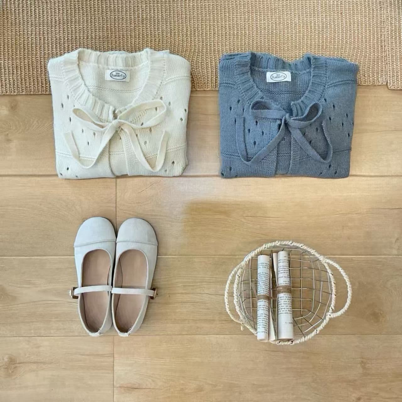 한국 스타일 부드러운 바람 홀로우 아웃 레이스업 니트 오픈 가디건 여성 가을 겨울 새로운 쇼트 스타일 다용도 슬림해 보이는 스웨터 코트 맨위 상세 이미지 7