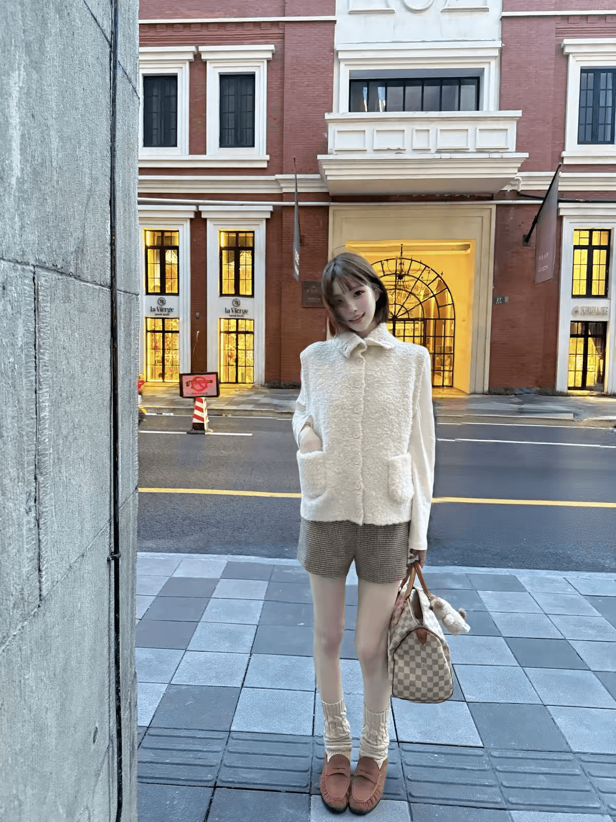 작은 어린 양 민소매 스탠드 칼라 양모 니트 조끼 여자 작은 키 가을 겨울 외부 가져 가라. 스택 착용 조끼 이미지 4