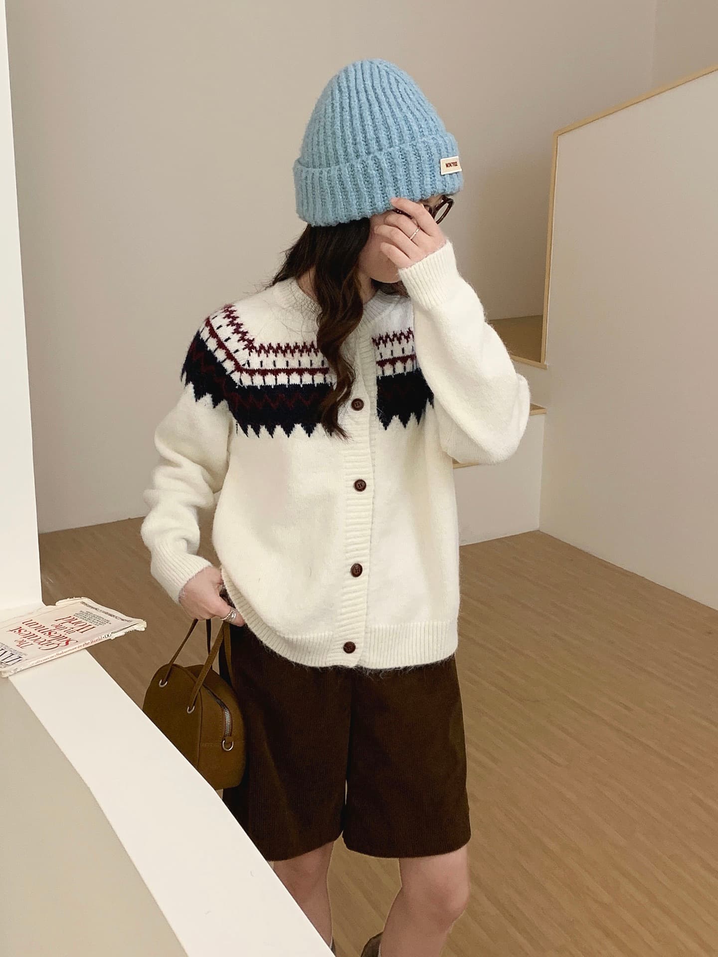 한 부서 문예 레트로 라운드 넥 니트 오픈 가디건 여성 가을 겨울 새로운 루즈핏 다용도 스웨터 코트 부드러운 찹쌀 맨위 트렌디 상세 이미지 6