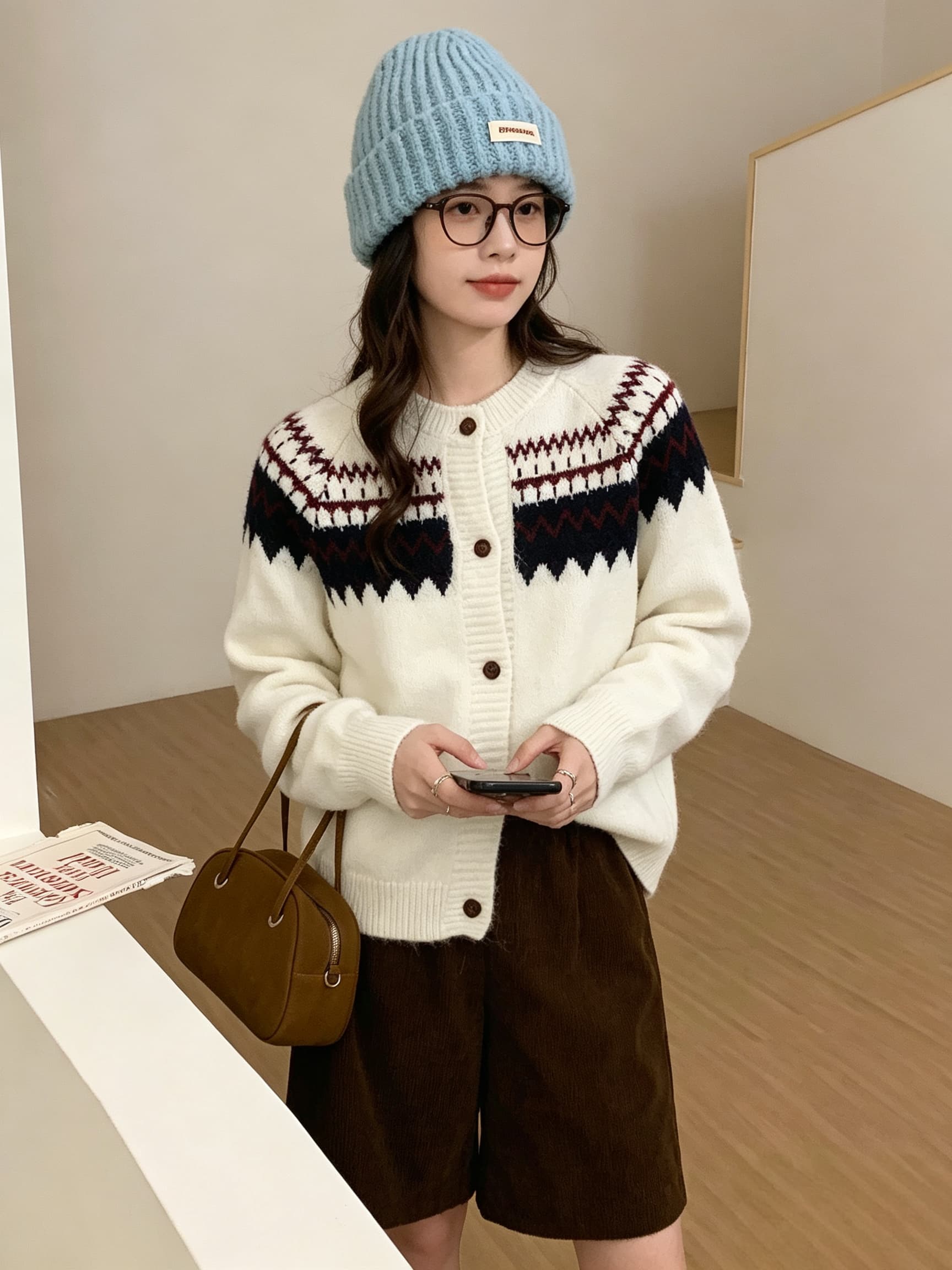 한 부서 문예 레트로 라운드 넥 니트 오픈 가디건 여성 가을 겨울 새로운 루즈핏 다용도 스웨터 코트 부드러운 찹쌀 맨위 트렌디 상세 이미지 7