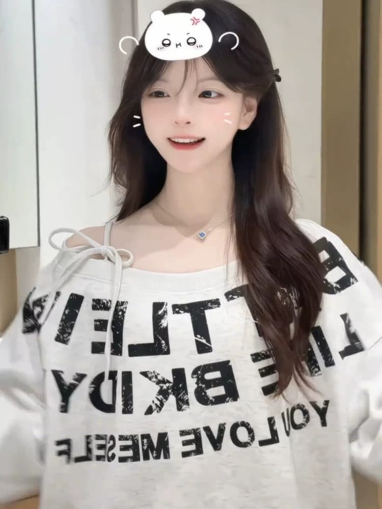 원단 순수한 Mianhua 면 복합 후드티 새로운 맨위 아메리칸 조수 브랜드 알파벳 디자인 센스 핫걸 여성 긴 소매 상세 이미지 10