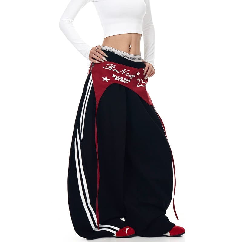 s-2xl 원본 순수한 Mianhua 면 복합 원단 아니요 철거 랩스커트팬츠 측면 당겨서 바 웨이 바지 아이들 루즈핏 캐주얼 상세 이미지 1