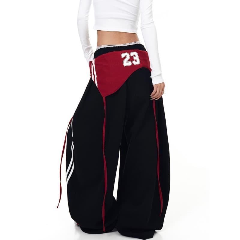 s-2xl 원본 순수한 Mianhua 면 복합 원단 아니요 철거 랩스커트팬츠 측면 당겨서 바 웨이 바지 아이들 루즈핏 캐주얼 상세 이미지 5