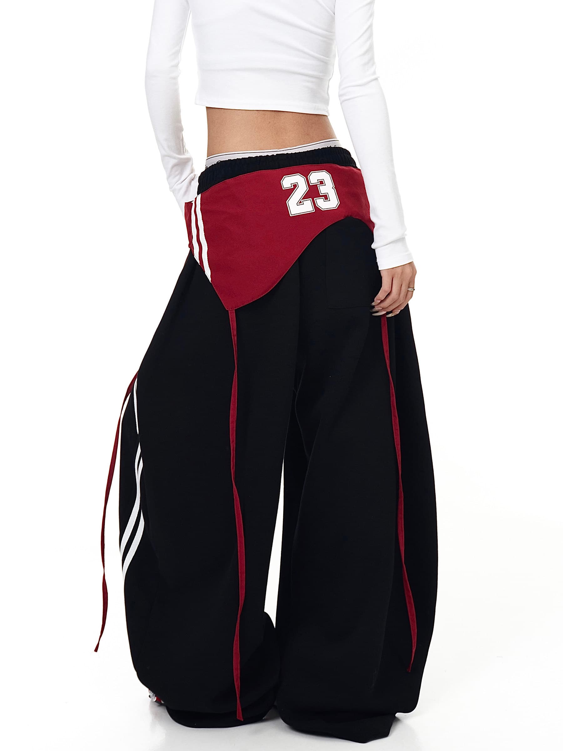 s-2xl 원본 순수한 Mianhua 면 복합 원단 아니요 철거 랩스커트팬츠 측면 당겨서 바 웨이 바지 아이들 루즈핏 캐주얼 상세 이미지 21