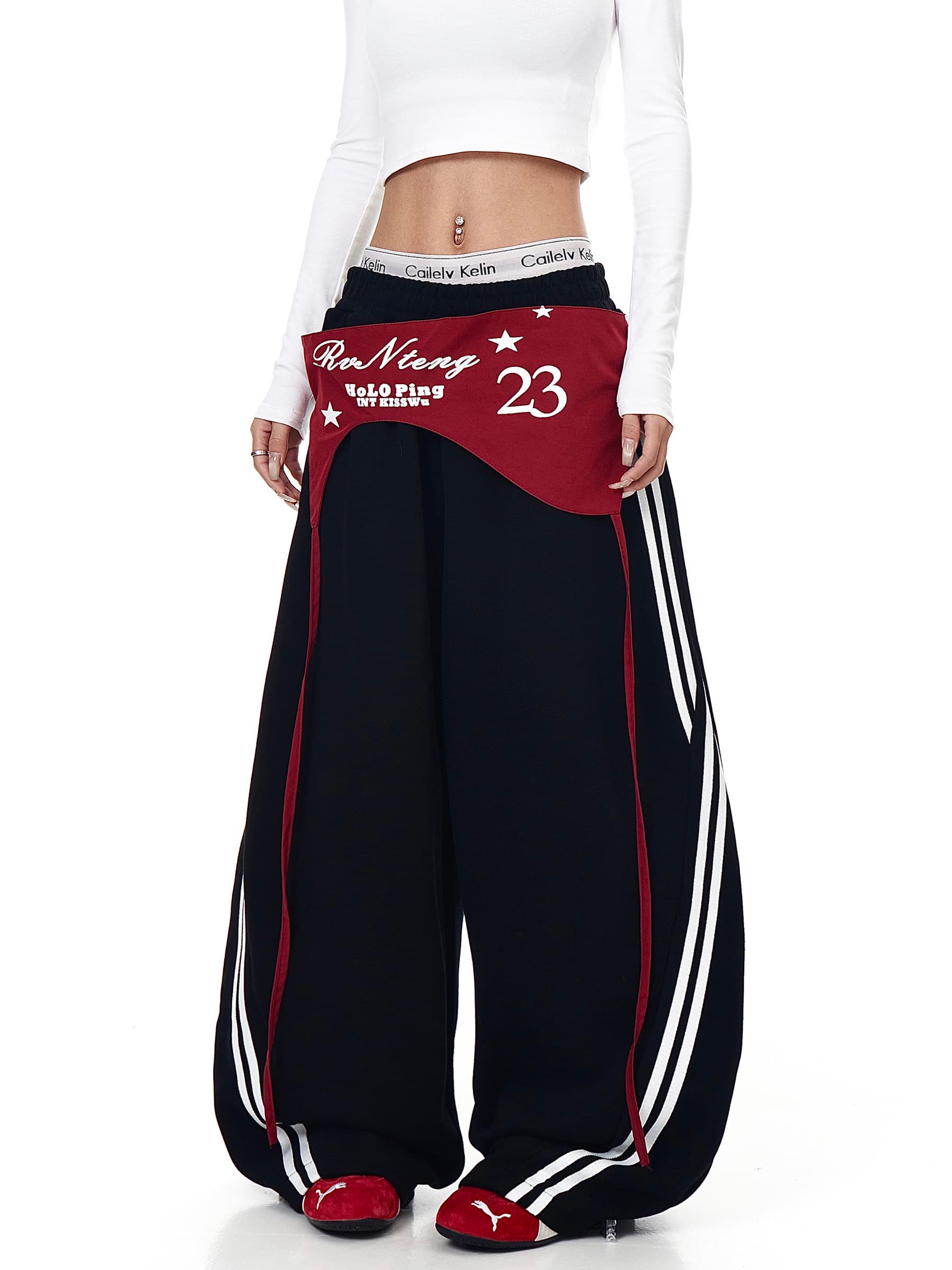 s-2xl 원본 순수한 Mianhua 면 복합 원단 아니요 철거 랩스커트팬츠 측면 당겨서 바 웨이 바지 아이들 루즈핏 캐주얼 상세 이미지 25