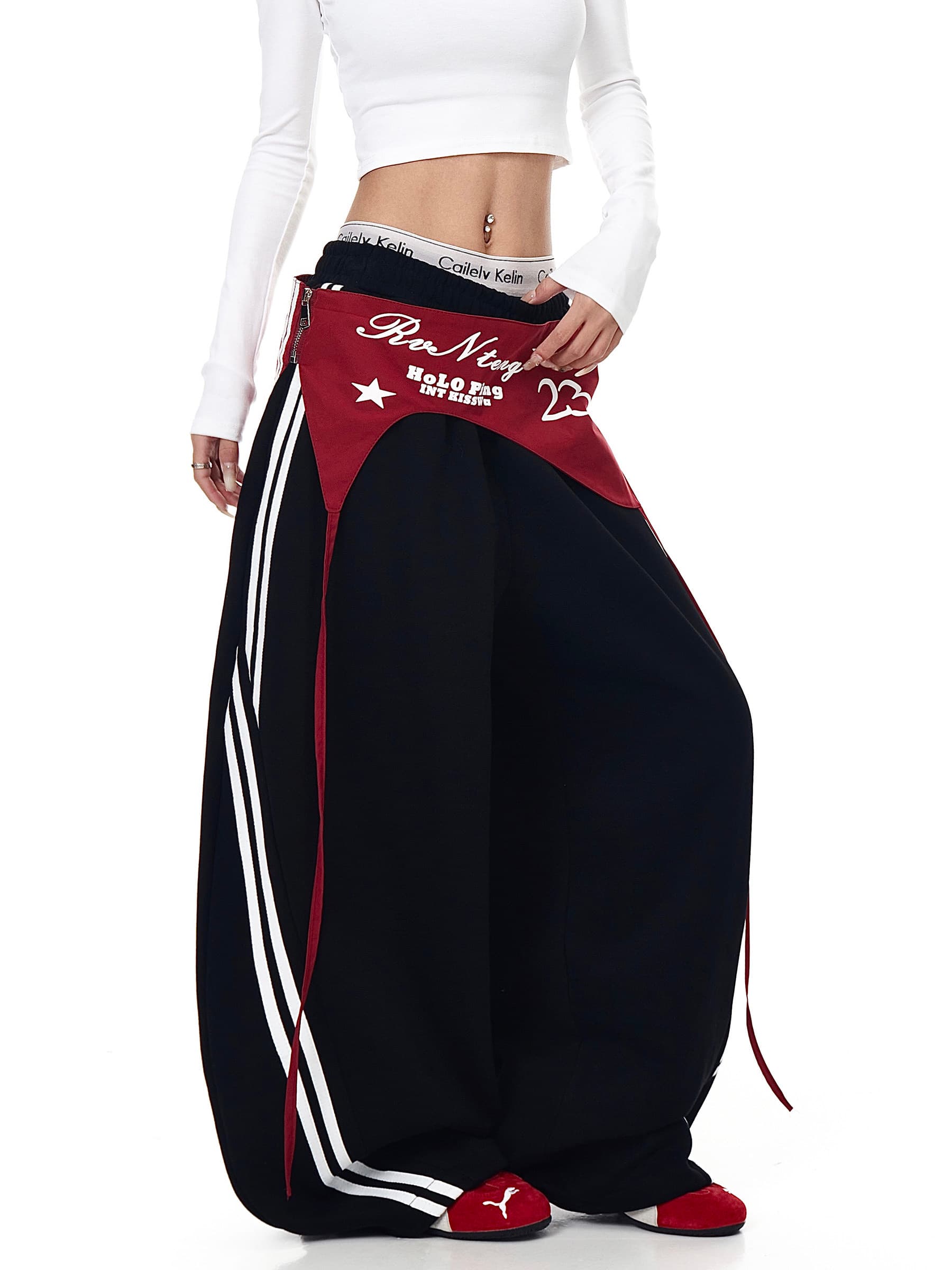 s-2xl 원본 순수한 Mianhua 면 복합 원단 아니요 철거 랩스커트팬츠 측면 당겨서 바 웨이 바지 아이들 루즈핏 캐주얼 상세 이미지 27