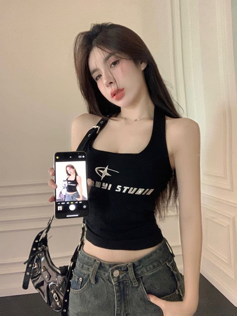 경관 그림 260 와 사고 방식 아메리칸 핫걸 행침 목 캐미솔 고유 한 Chic 민소매 맨위 이미지 3