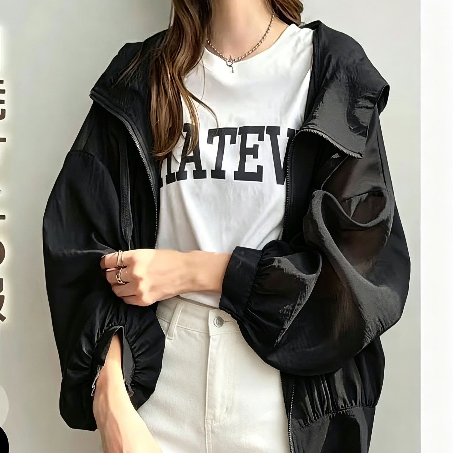 얼음 실크 자외선 차단 의류 여성 여름 얇고 가벼운 통기성 국방 자외선 후드 오픈 가디건 다용도 재킷 후드 자외선 차단 의류 상세 이미지 10