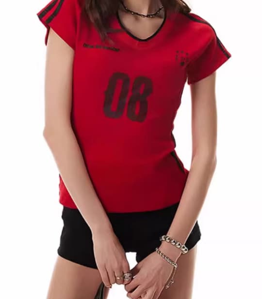 원단 40 순면 92 면 8 암모니아 Lun 배색 스트라이프 패치워크 반팔 여름 몸매 가꾸기 운동 바람 동정 상세 이미지 9