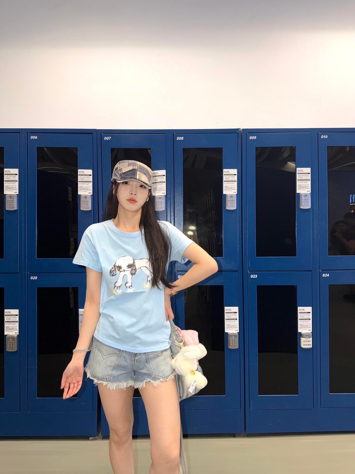 여름 귀여운 레트로 어린 양 프린트 캐주얼 라운드 넥 워싱 루즈핏 반팔 티셔츠 맨위 여성 의류 새로운 여름 이미지 3
