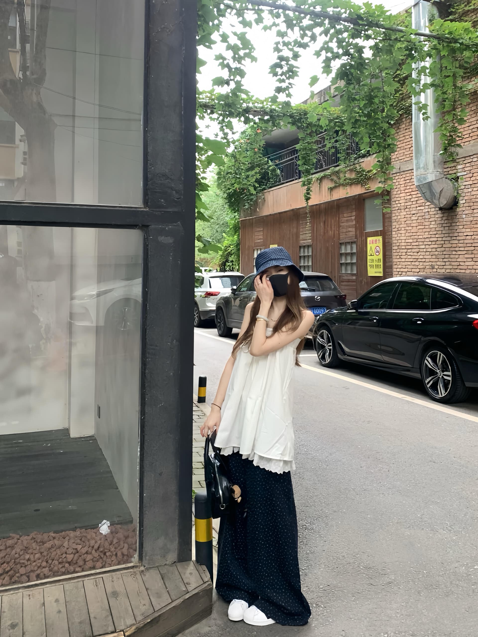 실사 정가 부드러운 미니멀리즘 바람 품격 레이스 디자인 센스 슬립 작은 셔츠 캐주얼 맨위 이미지 2