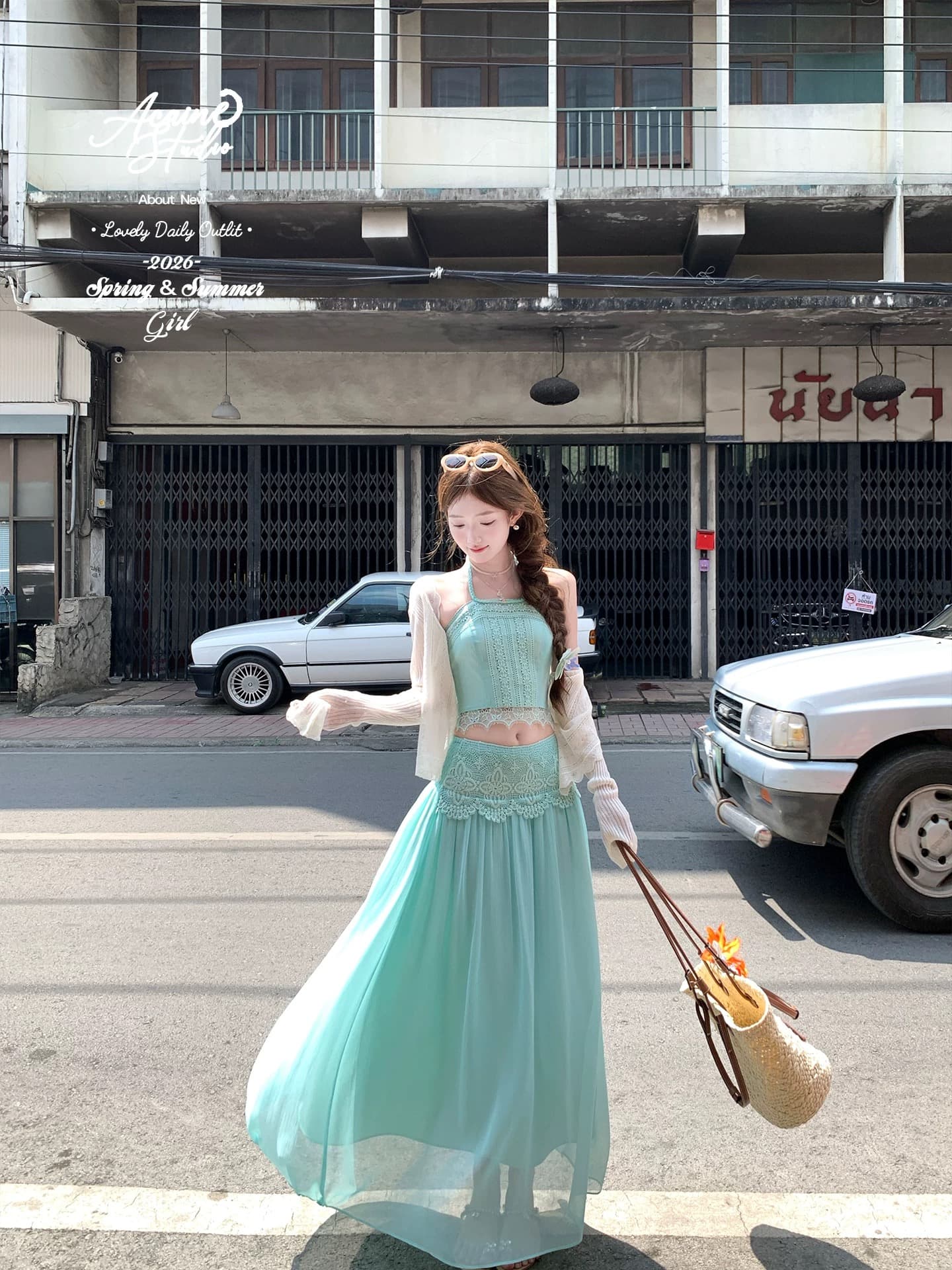 acaine3 23 20 00 95 할인 바 리프트 우아한 일몰 휴가 바람 짜임 백리스 맨위 반 스커트 이미지 2