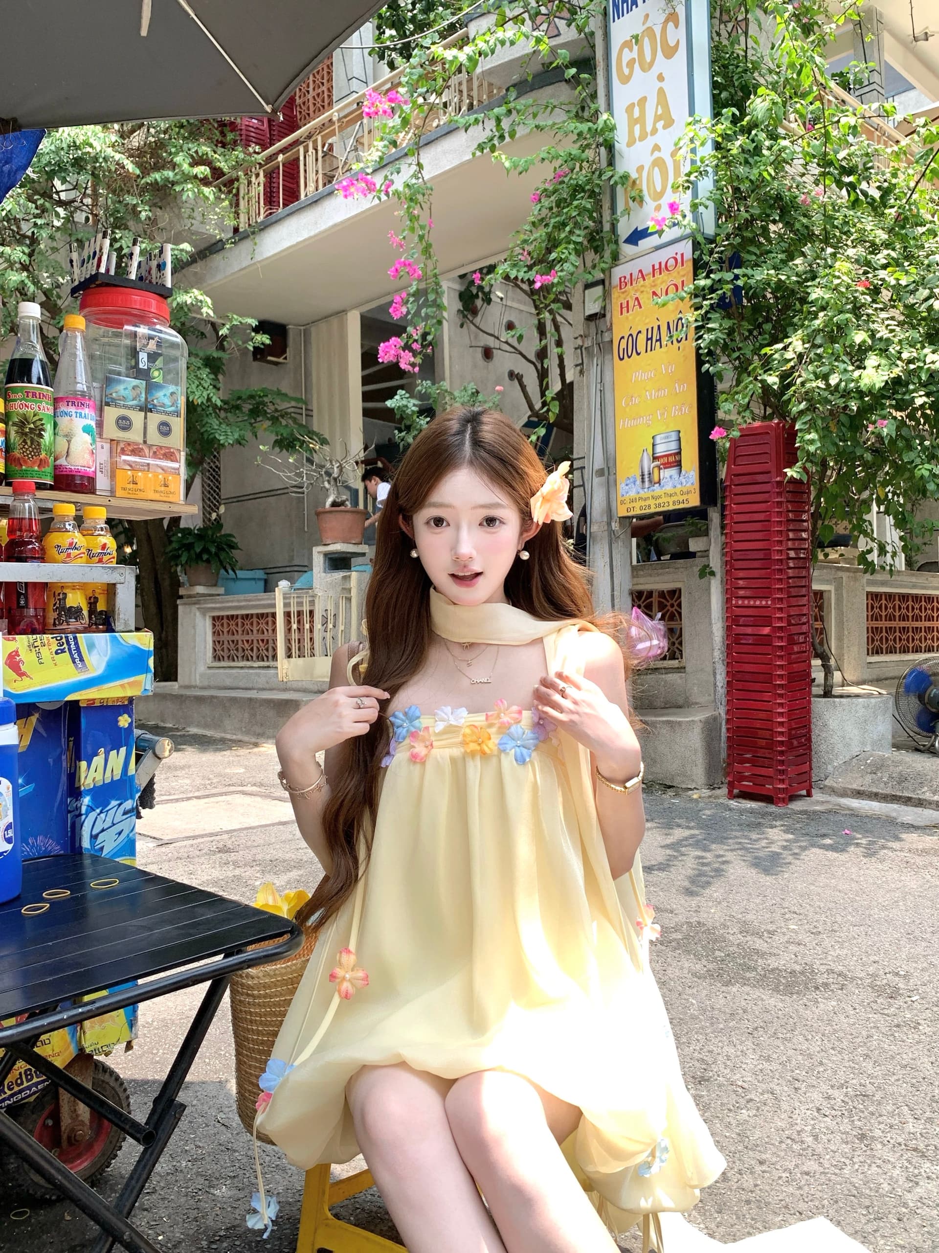 acaine4 18 20 00 95 할인 섬 향기로운 분위기 휴가 바람 꽃 달콤함 꽃밭 드레스 상세 이미지 1