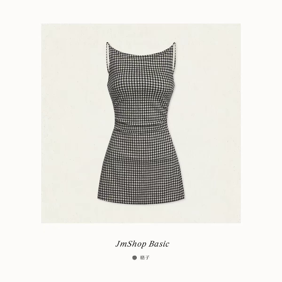 08 06 jmshop 경제 업 링크 루이 가을 치마 발굴하다 어깨 슬립 드레스 여성 주름 허리 수축 몸매 가꾸기 A라인 스커트 상세 이미지 4