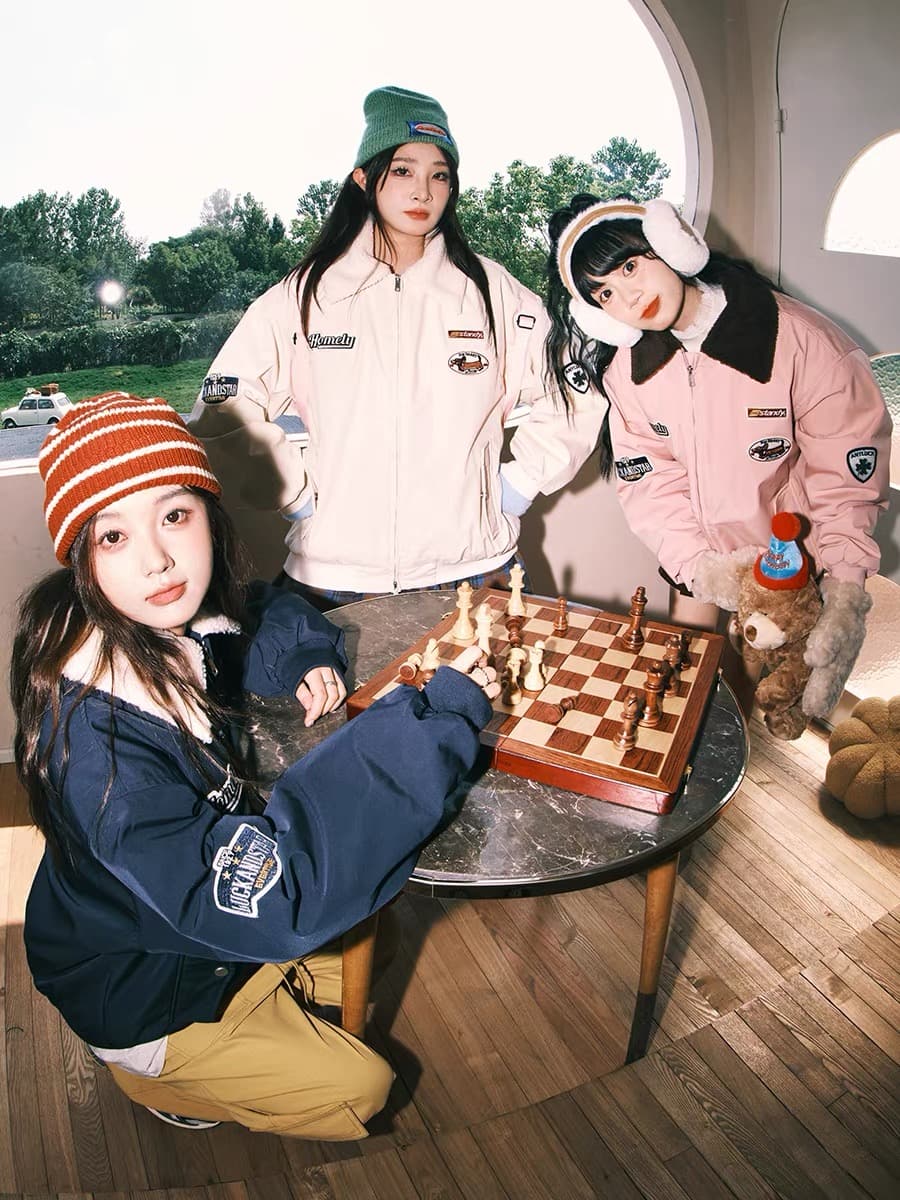 2026 아메리칸 양털 플리스 재킷 남자 모피 칼라 목화 진딧물 겨울 커플 야구 면 의류 여성 조수 브랜드 보온 면 옷 이미지 2