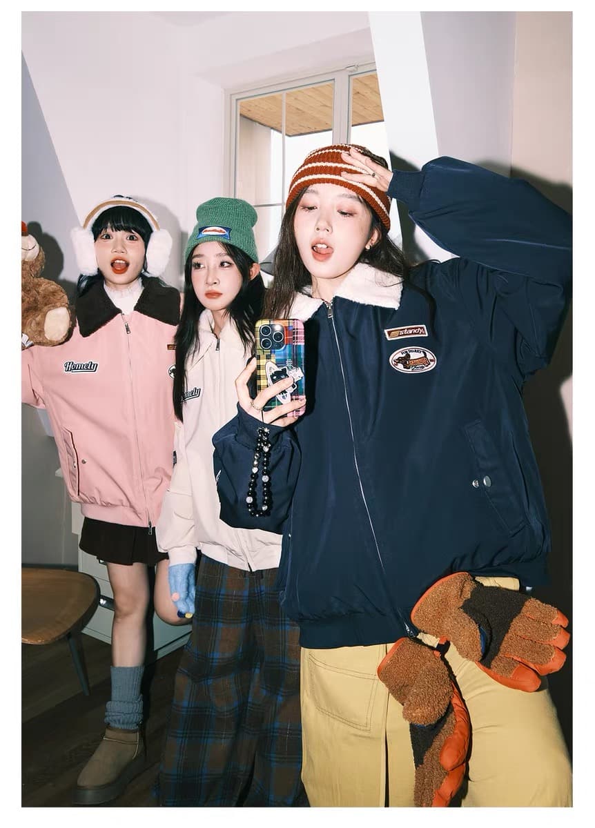 2026 아메리칸 양털 플리스 재킷 남자 모피 칼라 목화 진딧물 겨울 커플 야구 면 의류 여성 조수 브랜드 보온 면 옷 상세 이미지 14