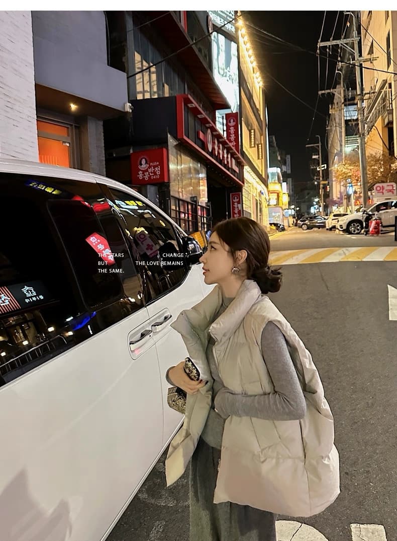 lilylikes 아래 면화 의류 작은 유럽 패키지 새로운 한국 스타일 루즈핏 스탠드 칼라 워싱 고급 빗질된 면 베스트 여성 코트 상세 이미지 22