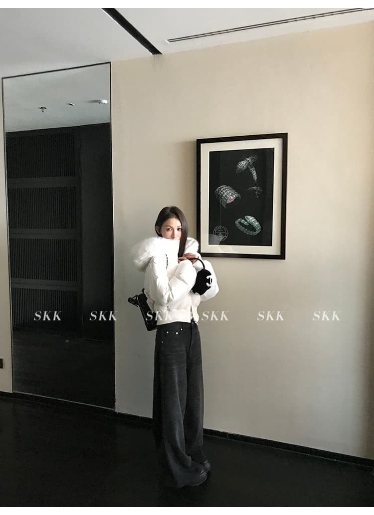 후드 큰 모피 칼라 아래 면화 의류 여성 2026 년 겨울 새로운 두꺼운 쇼트 스타일 다용도 면 옷 작은 키 재킷 상세 이미지 27