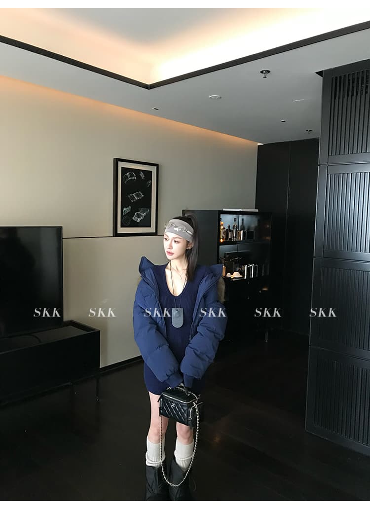 후드 큰 모피 칼라 아래 면화 의류 여성 2026 년 겨울 새로운 두꺼운 쇼트 스타일 다용도 면 옷 작은 키 재킷 상세 이미지 46