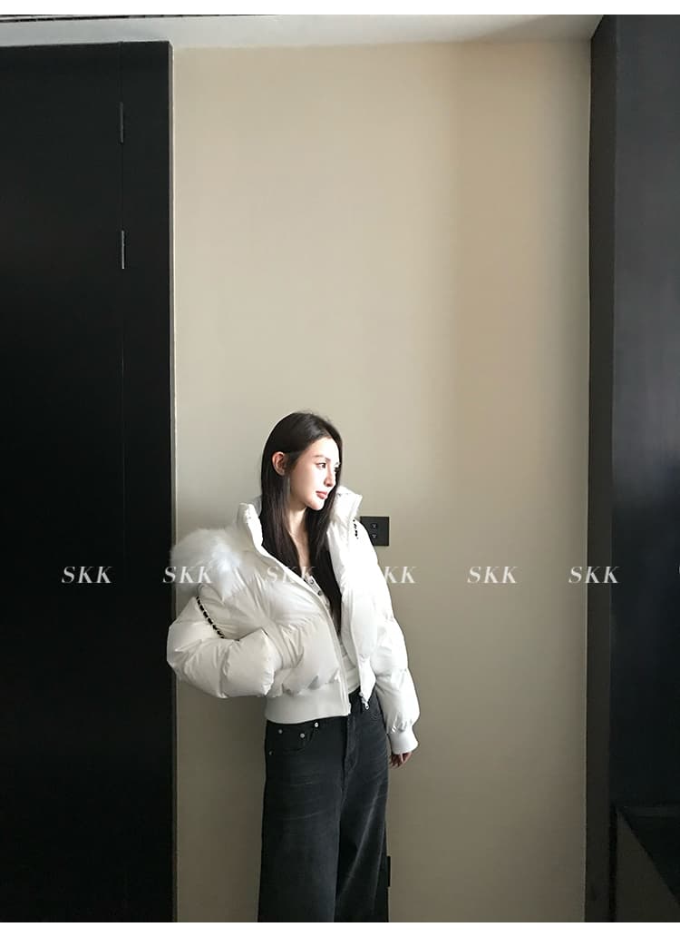 후드 큰 모피 칼라 아래 면화 의류 여성 2026 년 겨울 새로운 두꺼운 쇼트 스타일 다용도 면 옷 작은 키 재킷 상세 이미지 63