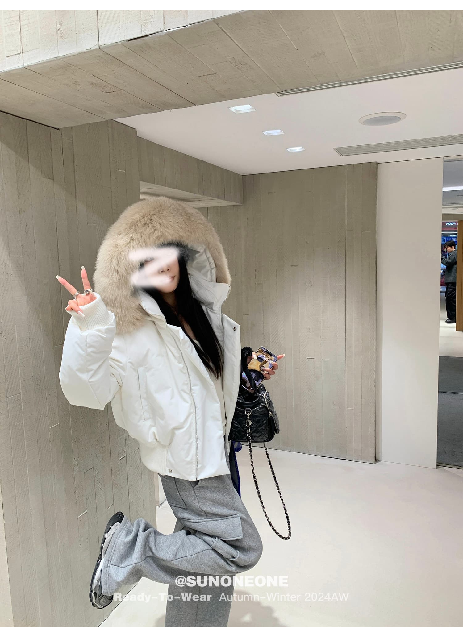 블루스 순간 여우 모피 칼라 쇼트 스타일 자이언트 잘 생긴 다운 재킷 여성 머저리 작은 키 재킷 새로운 코튼 자켓 상세 이미지 11