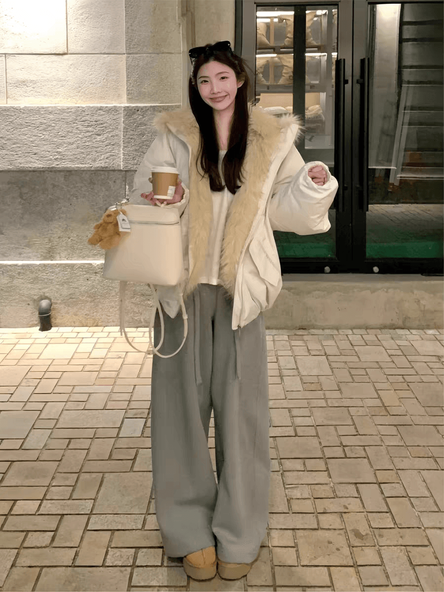 2026 겨울 새로운 플리스 패치워크 바 En 바람 꽃밭 Parker 면 의류 여성 아메리칸 레트로 두꺼운 면 옷 재킷 상세 이미지 8