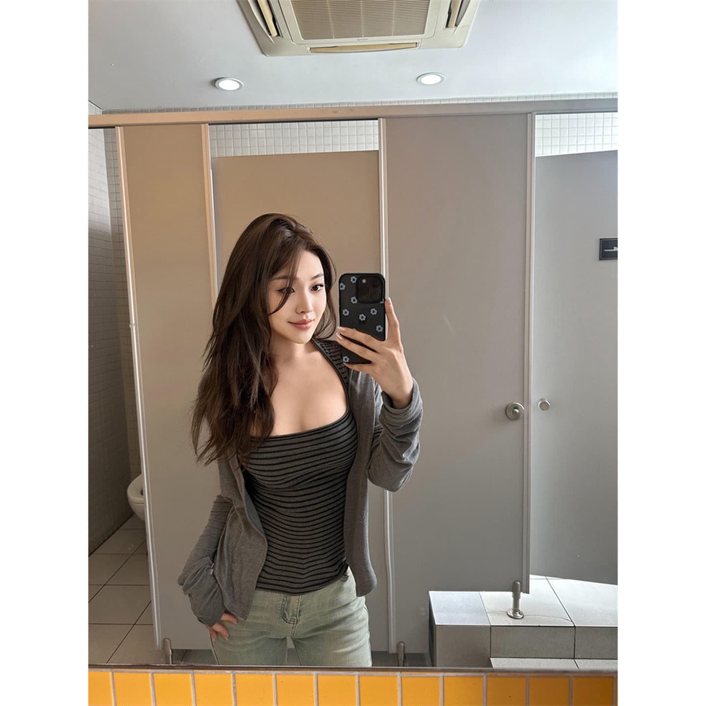 차가운 실크 코튼 순수한 욕망 핫걸 스트라이프 와이드 어깨끈 캐미솔 여름 캐주얼 몸매 가꾸기 다용도 맨위 상세 이미지 3