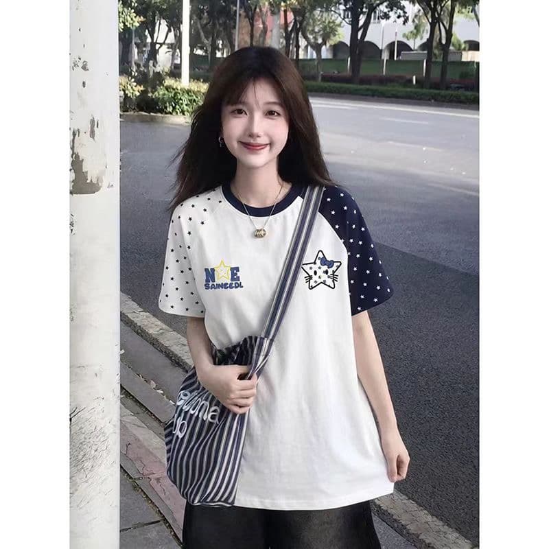 프린트 19 지점 220 그램 순면 반팔 티셔츠 남녀 상세 이미지 1
