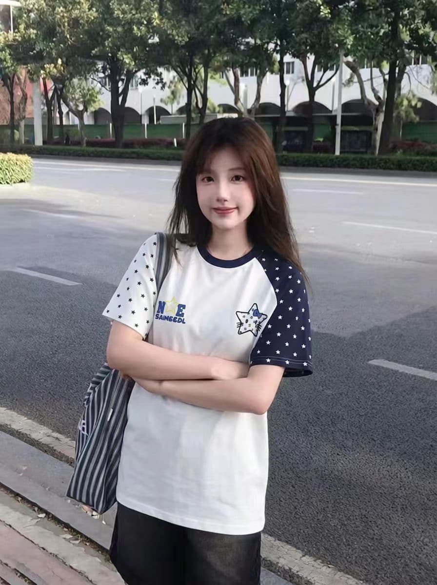 프린트 19 지점 220 그램 순면 반팔 티셔츠 남녀 상세 이미지 2