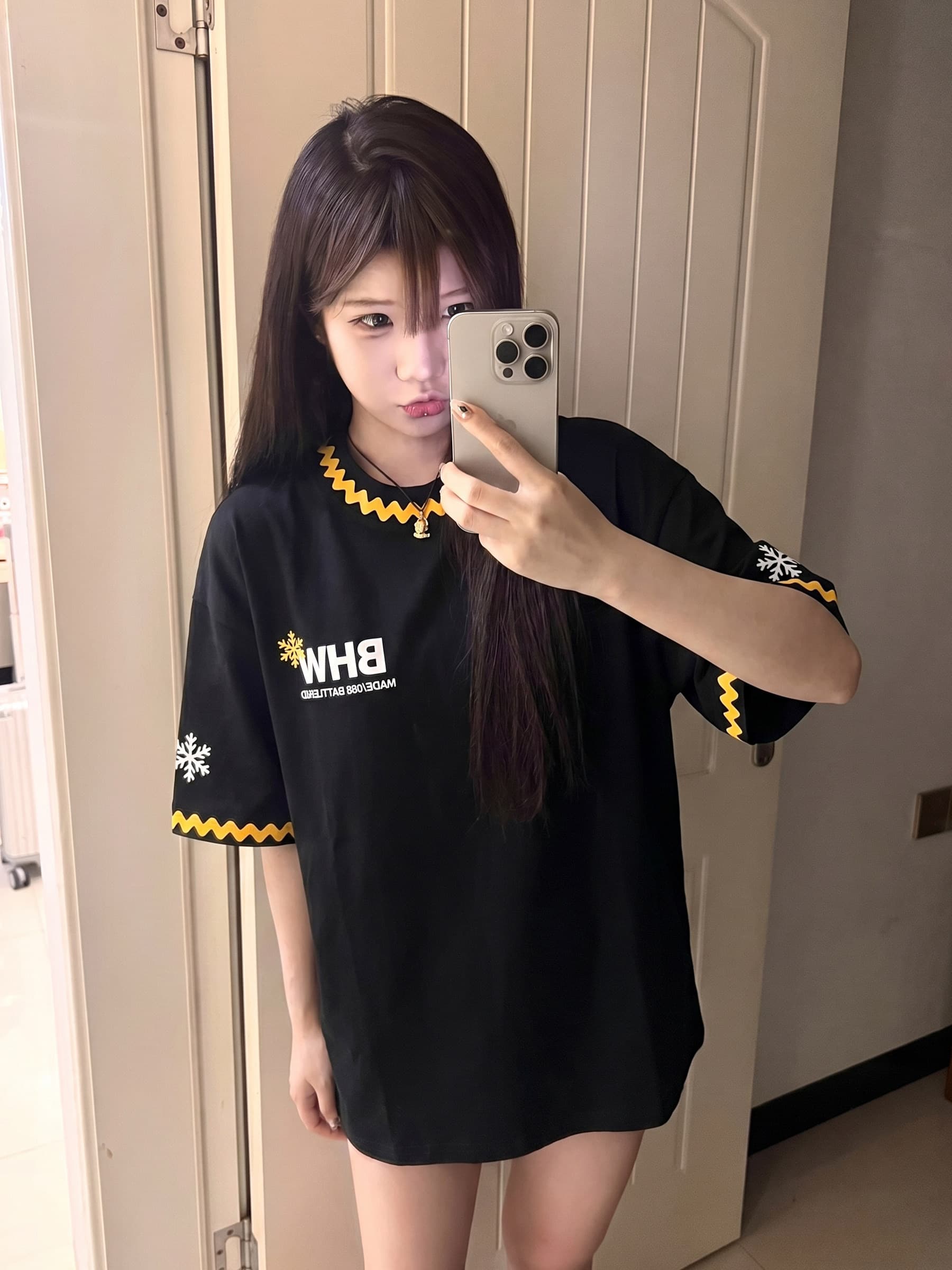전후 자수 주문 부형제 네리 가게 천 19 지점 220 그램 순면 반팔 티셔츠 이미지 2