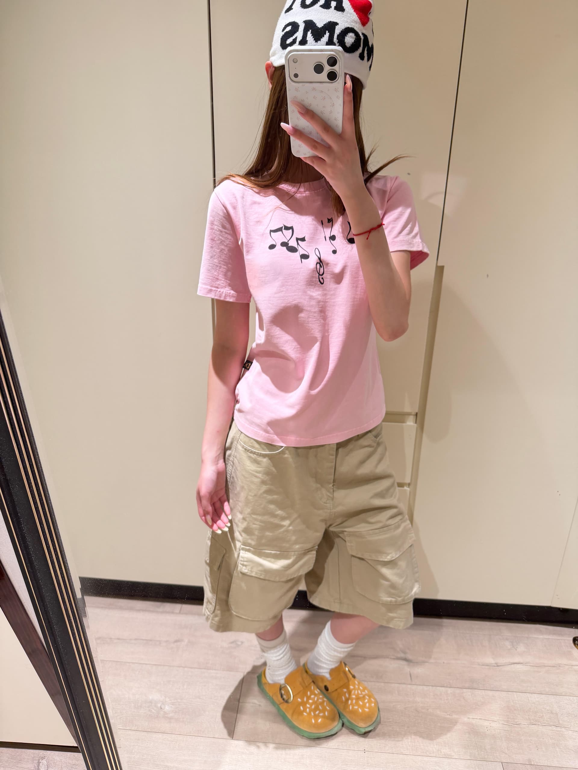 아메리칸 레트로 라운드 넥 긍정적 인 어깨 프린트 반팔 티셔츠