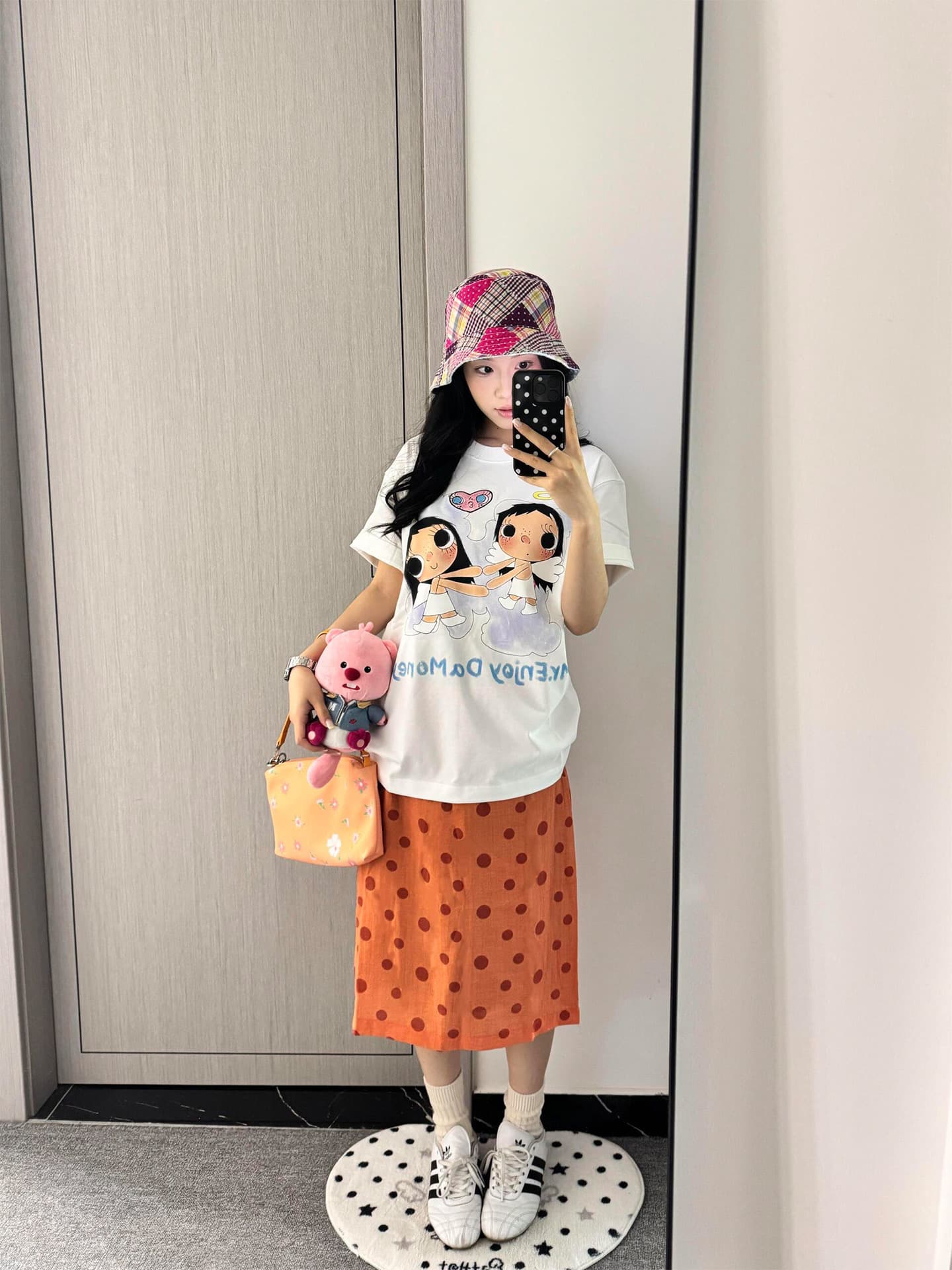 자수 프린트 네리 가게 천 순면 220 그램 빗질하다 닫기 반팔 티셔츠 이미지 4