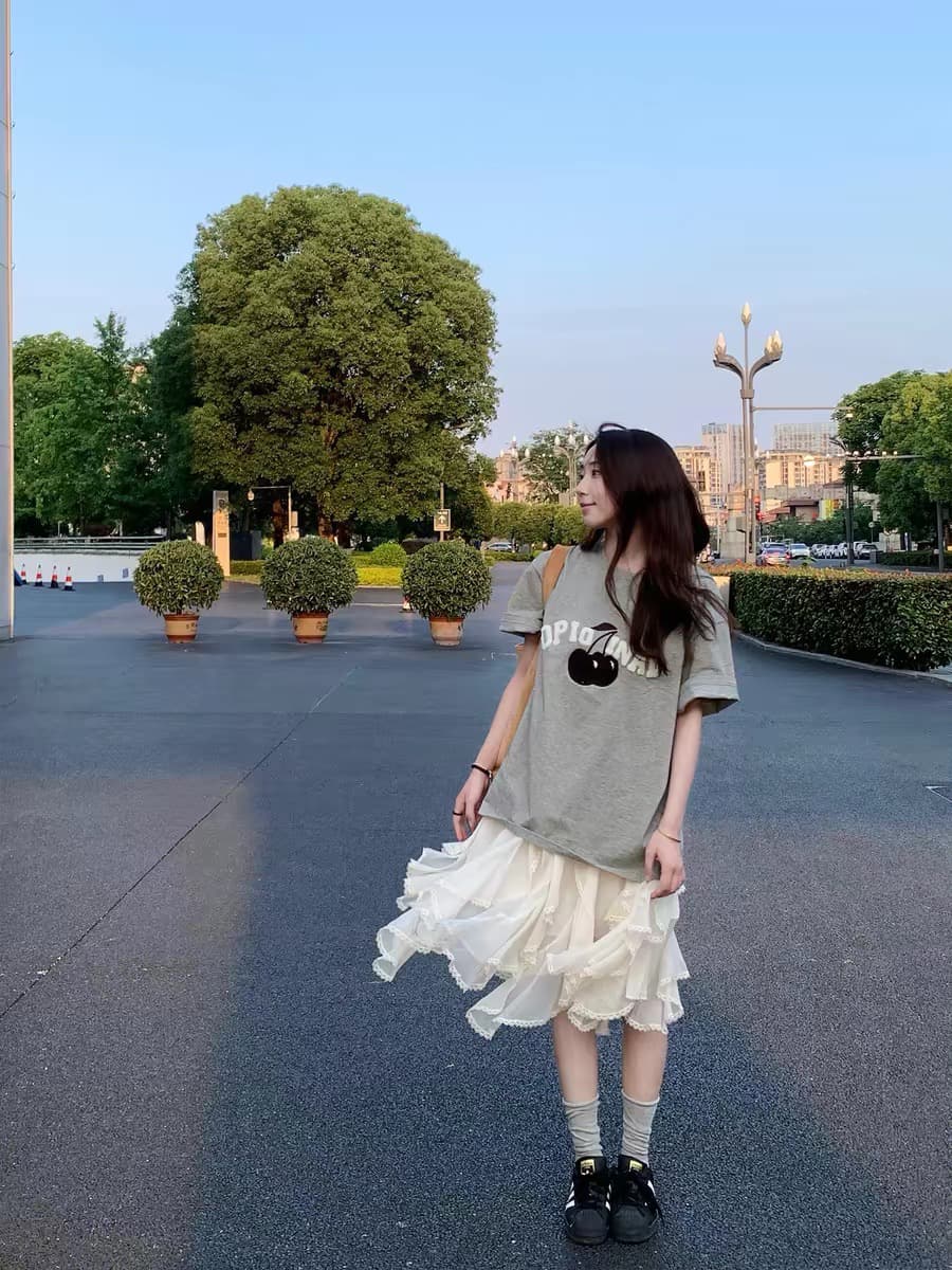 자수 네리 가게 천 순면 220 그램 반팔 티셔츠 상세 이미지 1
