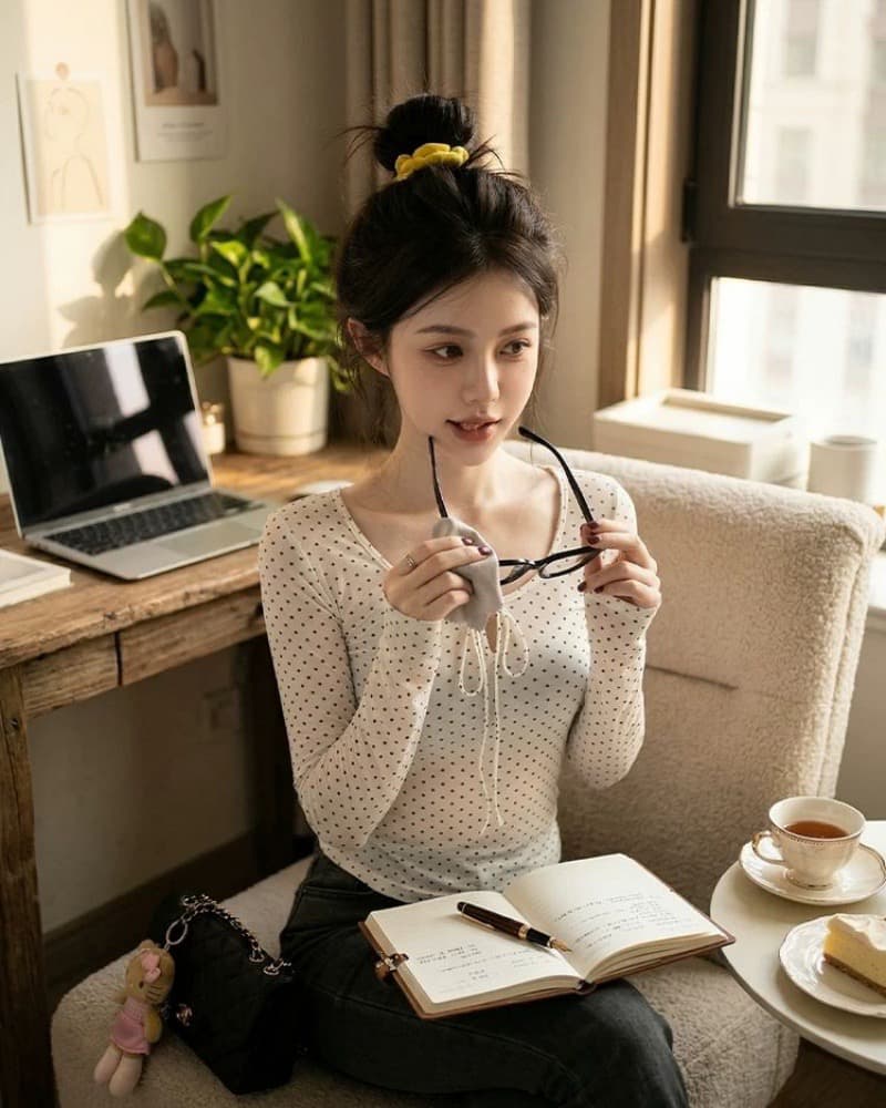 한 부서 Tulle 자외선 차단 블라우스 여성 여름 얇은 스타일 마이크로 ~을 통해 몸매 가꾸기 허리 수축 핫걸 긴팔 티셔츠 디자인 센스 맨위 상세 이미지 5