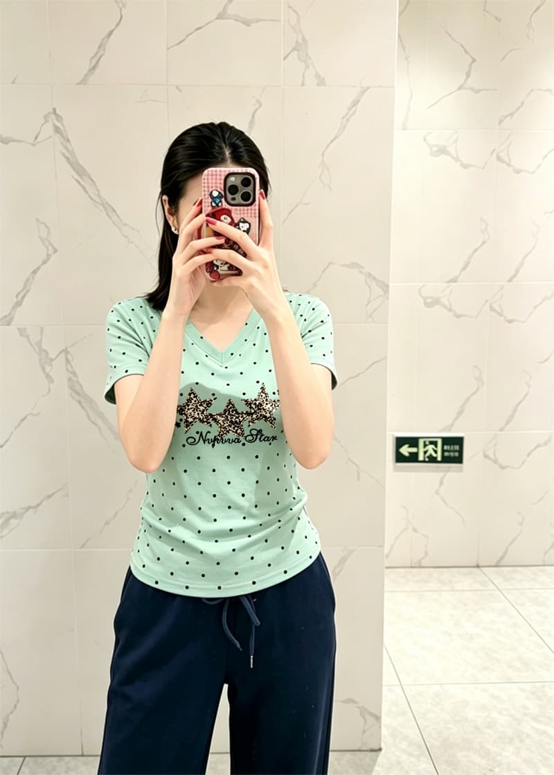 220 그램 40 빗질하다 92 면 8 암모니아 Lun 이후 패키지 칼라 몸매 가꾸기 슬림해 보이는 V넥 반팔 티셔츠 상세 이미지 3