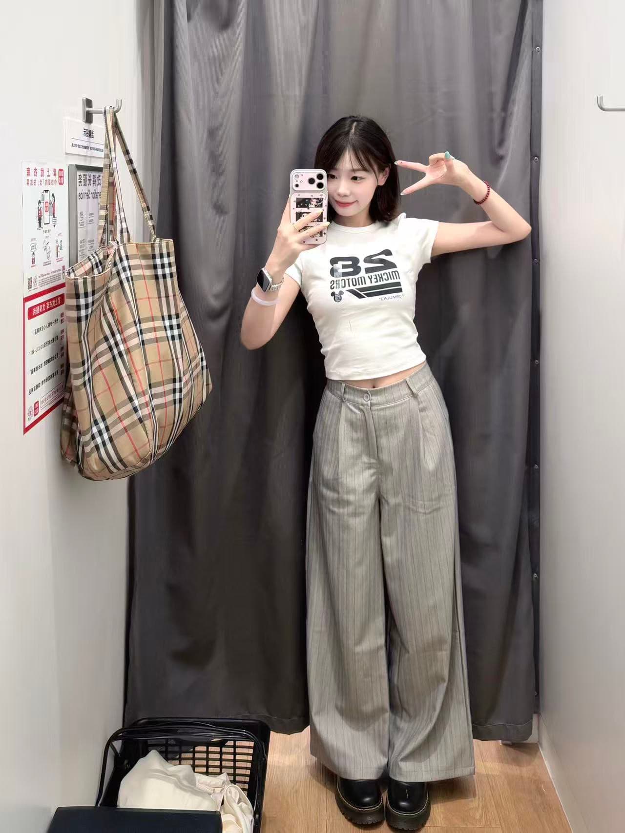 아메리칸 레트로 순면 긍정적 인 어깨 라운드 넥 프린트 반팔 티셔츠 이미지 2
