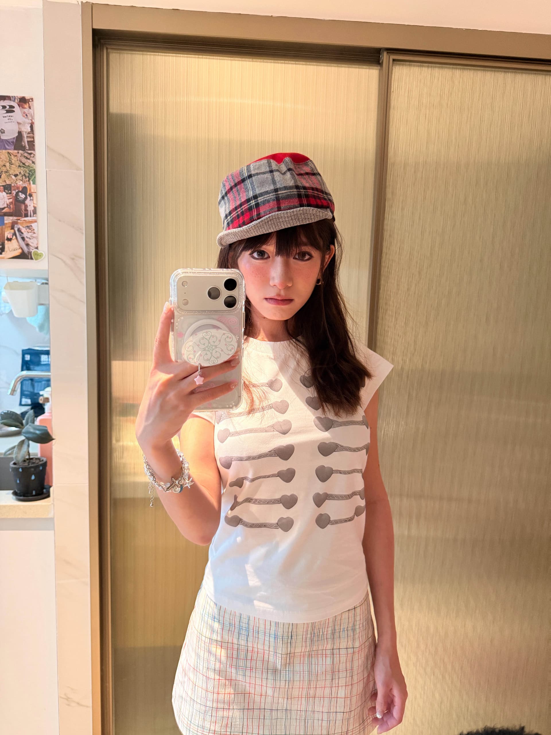 아메리칸 레트로 순면 긍정적 인 어깨 라운드 넥 프린트 반팔 티셔츠