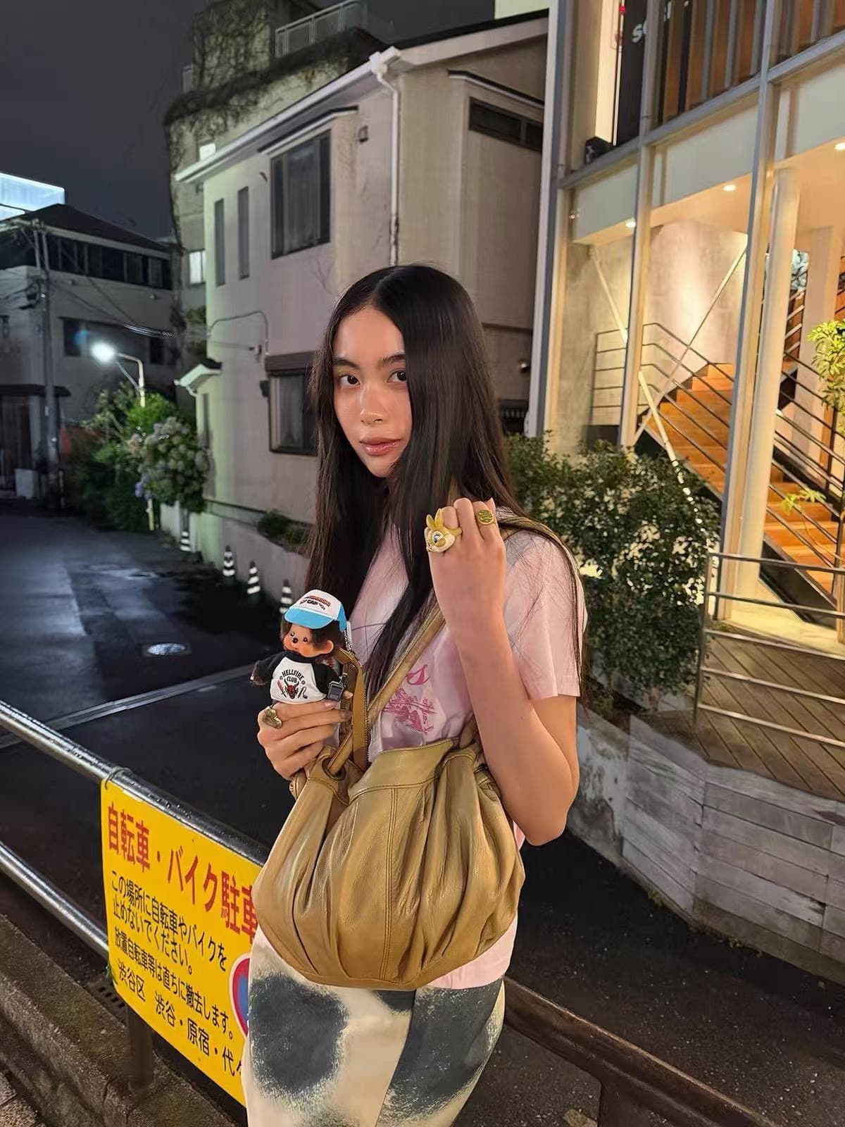 아메리칸 레트로 순면 긍정적 인 어깨 라운드 넥 프린트 반팔 티셔츠 이미지 2
