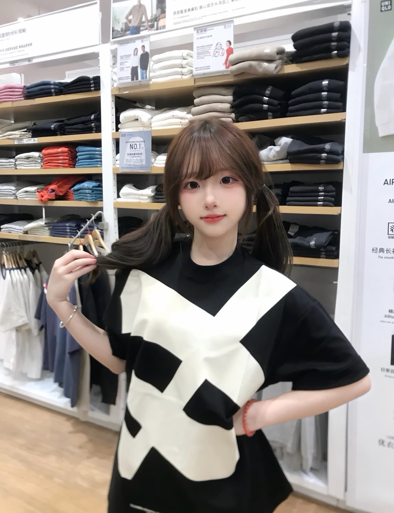 순면 220 그램 빗질하다 닫기 반팔 티셔츠 여성 이미지 3