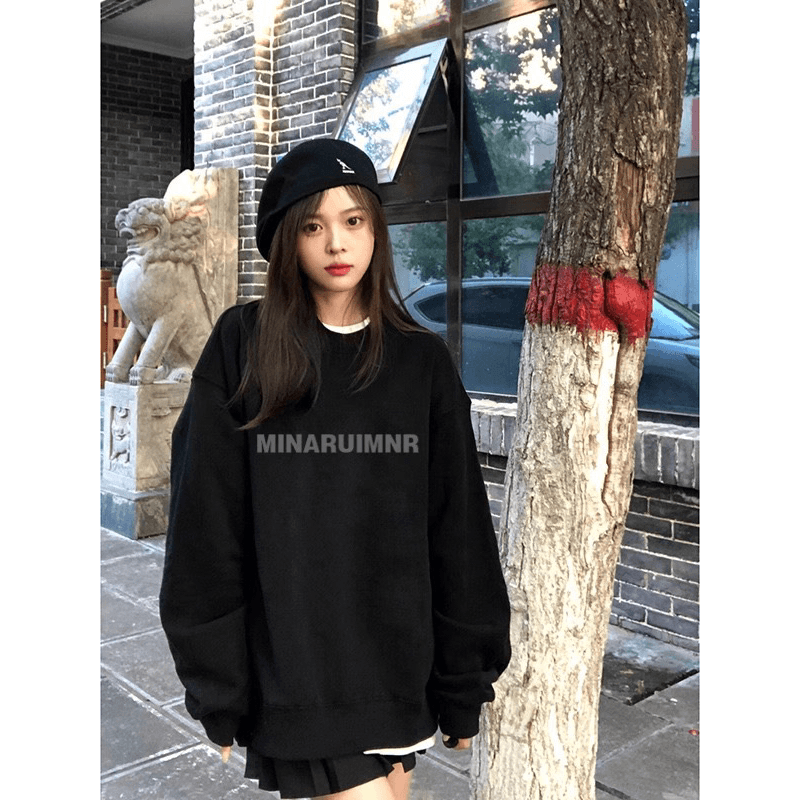모방 Mianhua 면 복합 얇은 스타일 310g 털이 있는 400g 라운드 넥 프린트 후드티 이미지 5