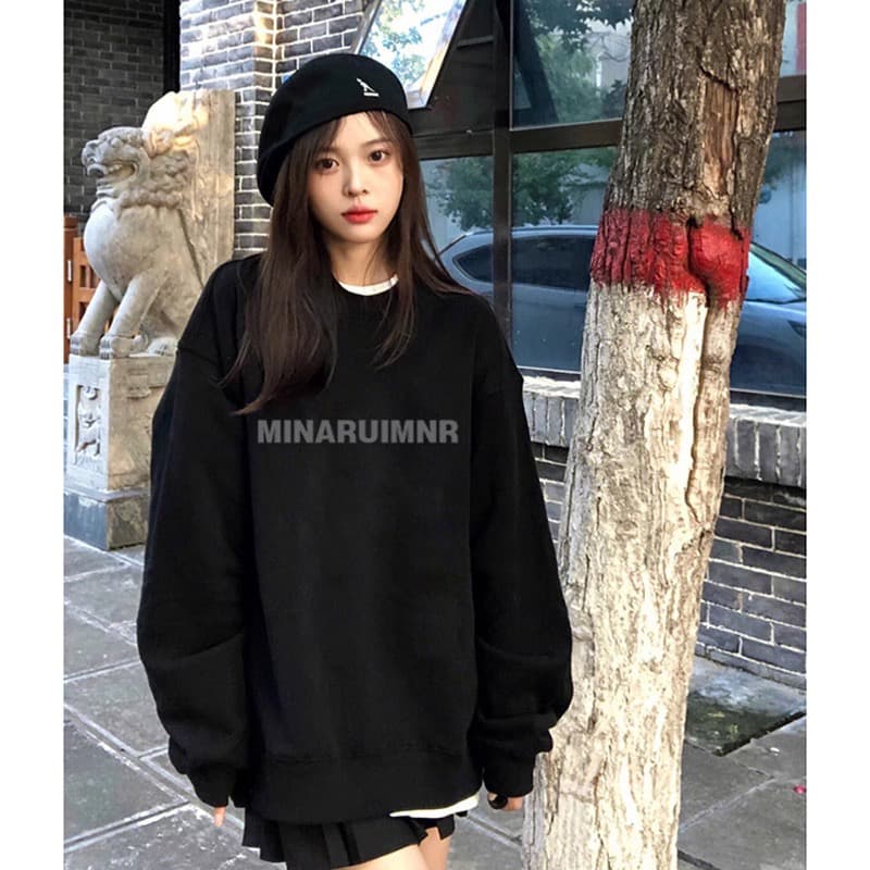 모방 Mianhua 면 복합 얇은 스타일 310g 털이 있는 400g 라운드 넥 프린트 후드티 상세 이미지 1